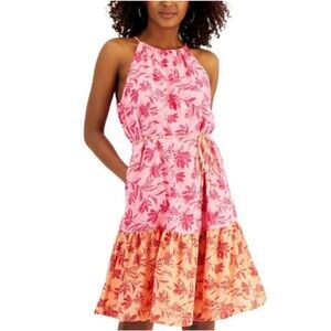 NWT INC INTERNATIONAL CONCEPTS | FLORAL A-LINE HALTER DRESS | WOMEN SIZE 8